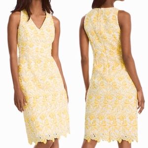 👗 NWT White House Black Market Yellow White Dress